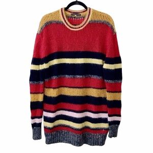 AlexaChung Red Striped Knit Mohair Sweater XS